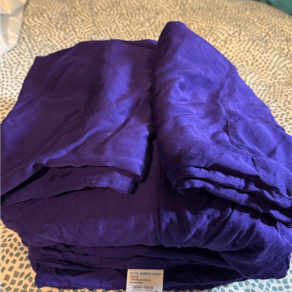 Deep Purple Silk-Look Bedding Set - Rich Violet